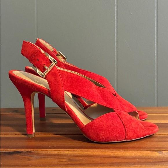 Michael Kors - Red Open Toe Heels - 7.5 - Picture 3 of 10